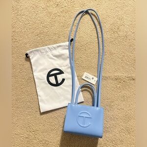 Telfar small cerulean shopping bag